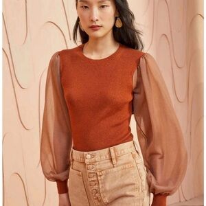 126 Ulla Johnson $472 Rust Sweater size S -very slight signs of wear in photos